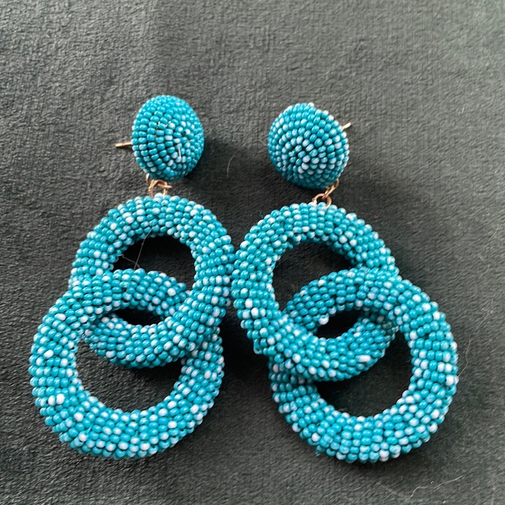 Blue bead earrings